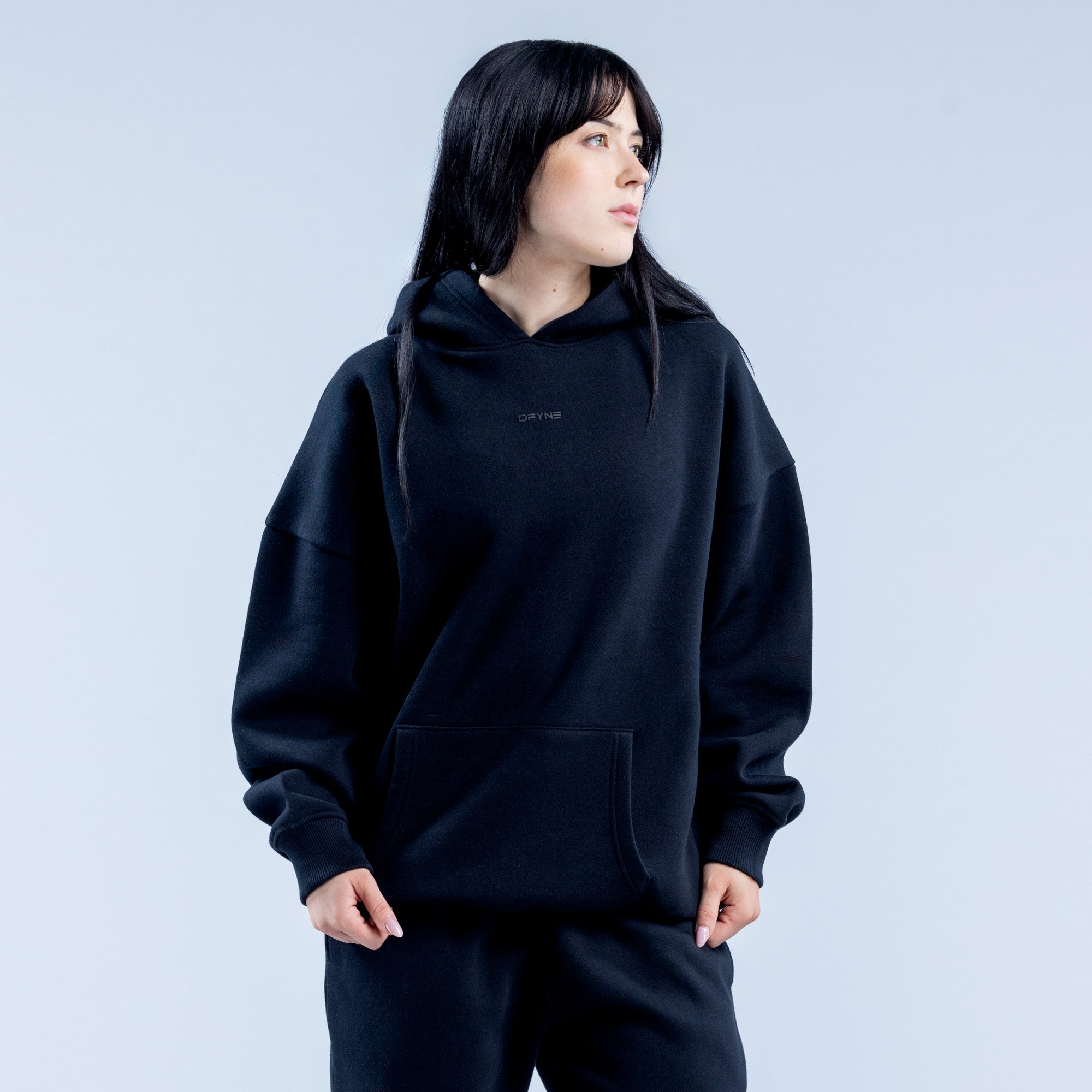 Sudadera con Capucha DFYNE Revive Heavy Weight Mujer Negros | 6274-EDQCF