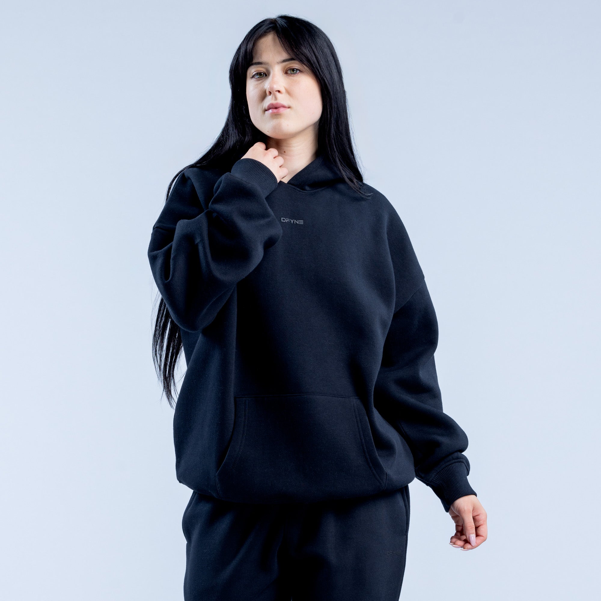 Sudadera con Capucha DFYNE Revive Heavy Weight Mujer Negros | 6274-EDQCF