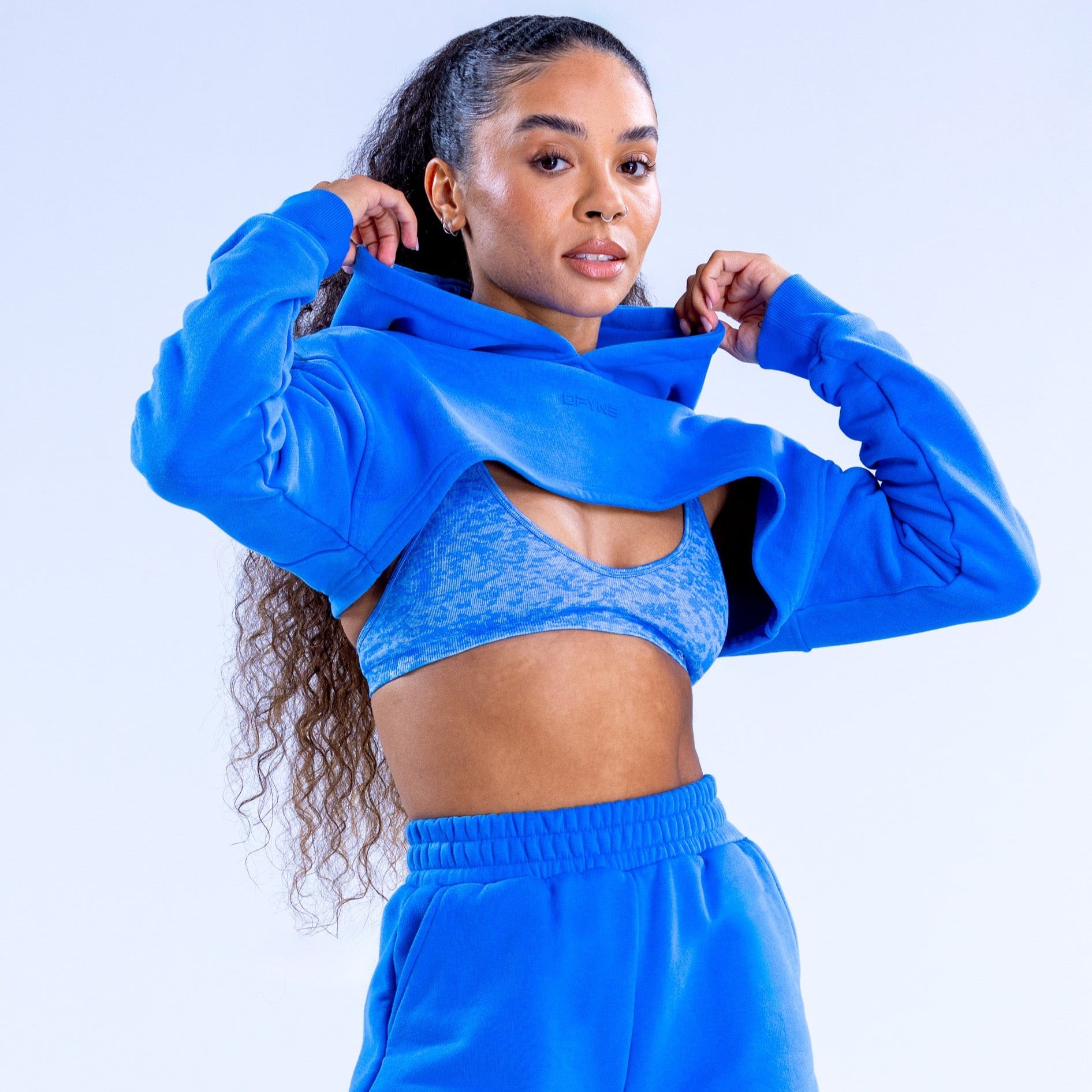 Sudadera con Capucha DFYNE Revive Super Crop Mujer Azules | 2581-CJWZG