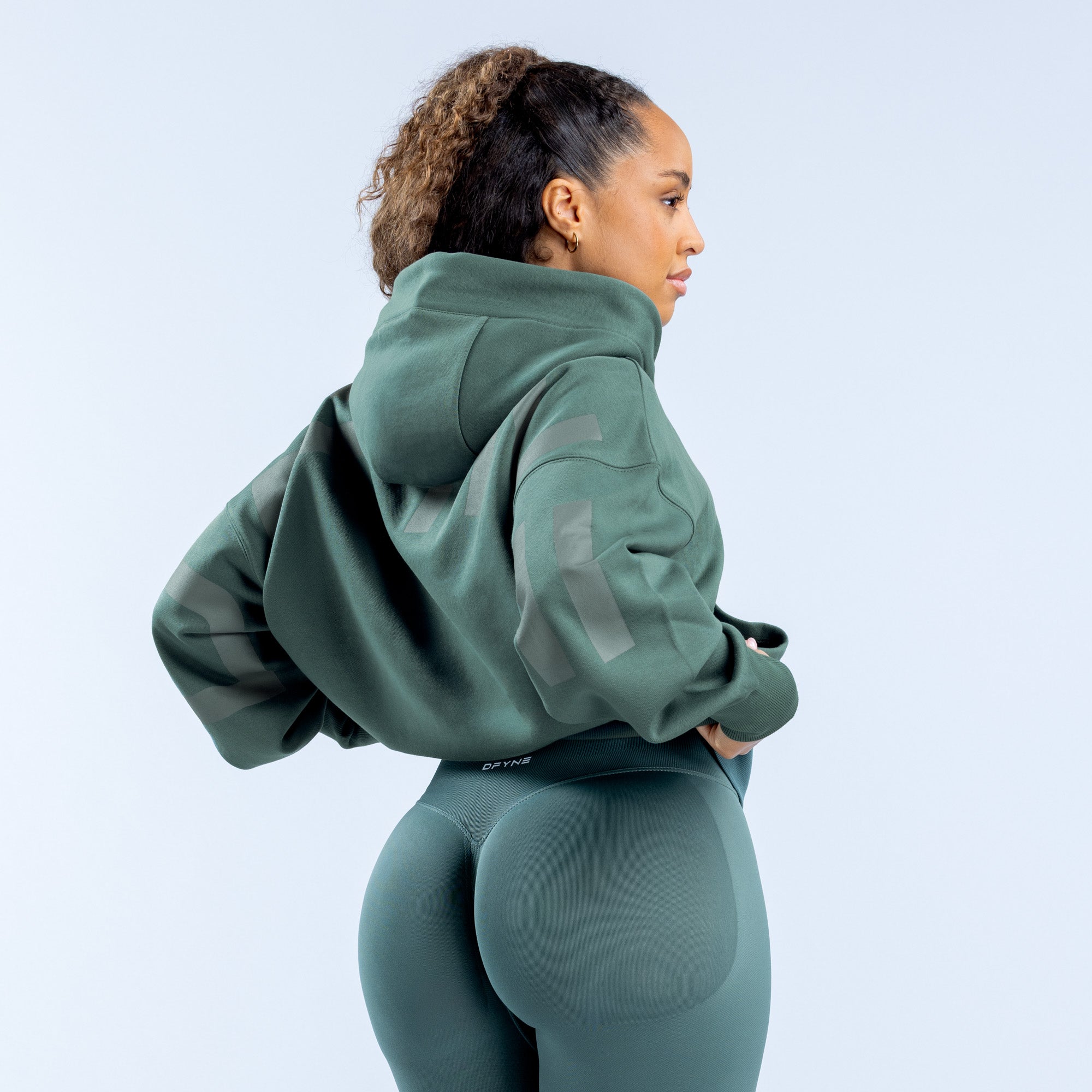 Sudadera con Capucha DFYNE Signature Mujer Verdes | 1534-AZKYN
