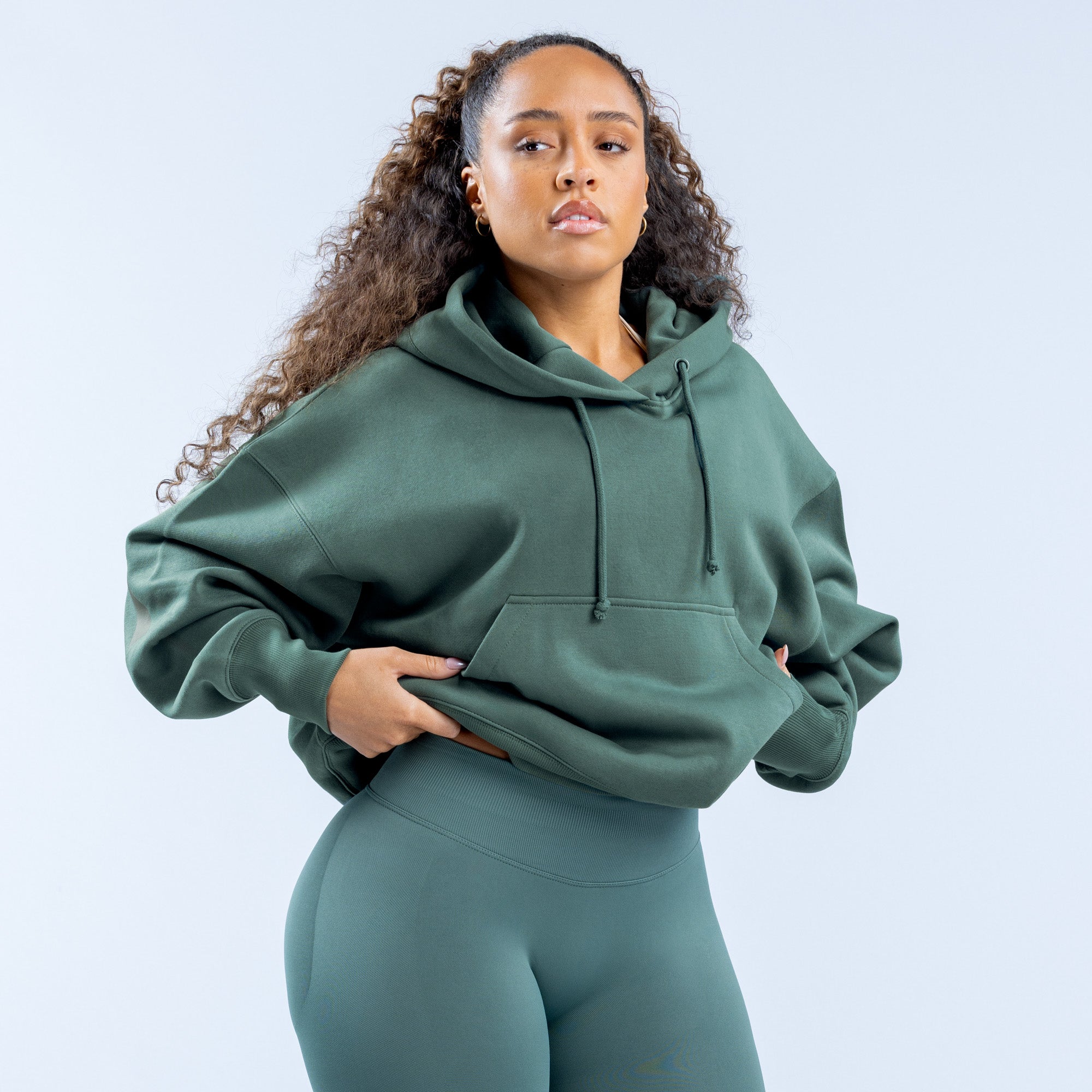 Sudadera con Capucha DFYNE Signature Mujer Verdes | 1534-AZKYN