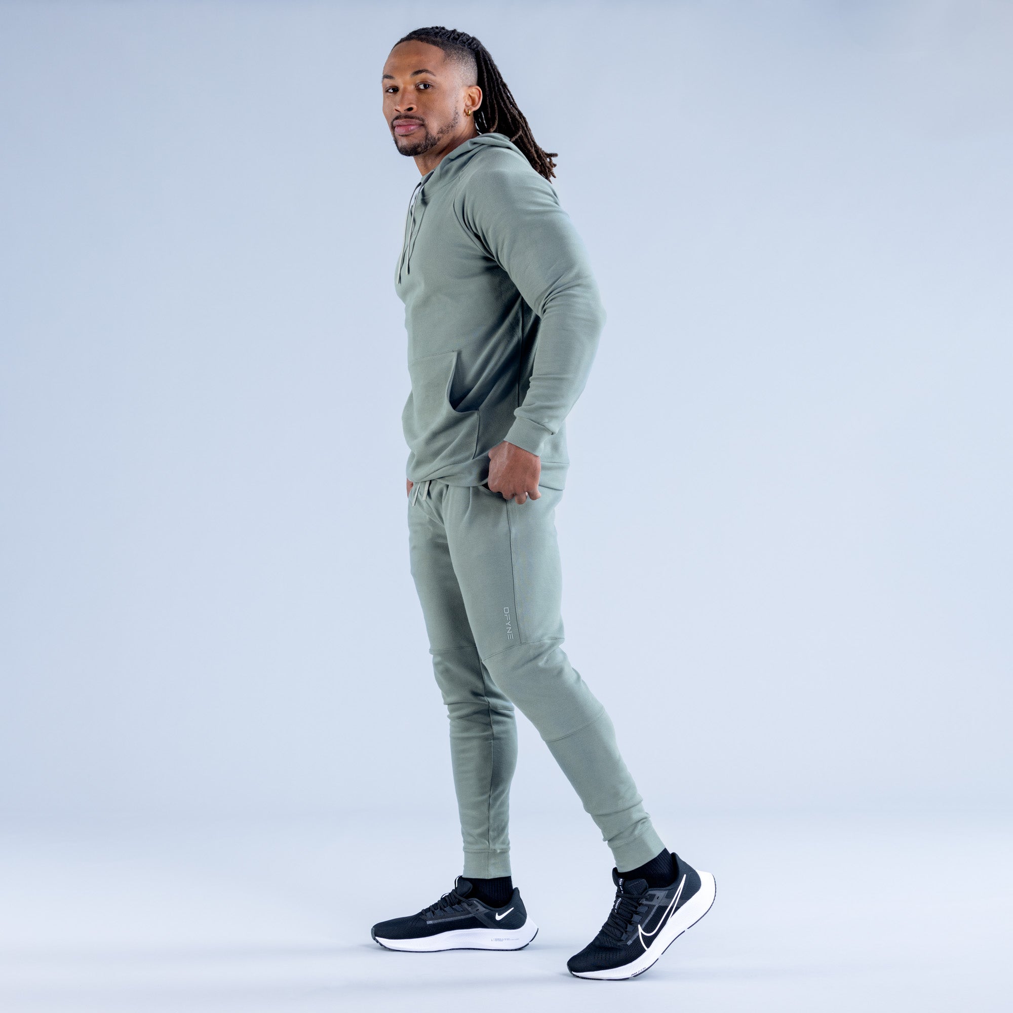 Sudadera con Capucha DFYNE Stealth Midweight Hombre Verde Oliva | 3612-ELSVH