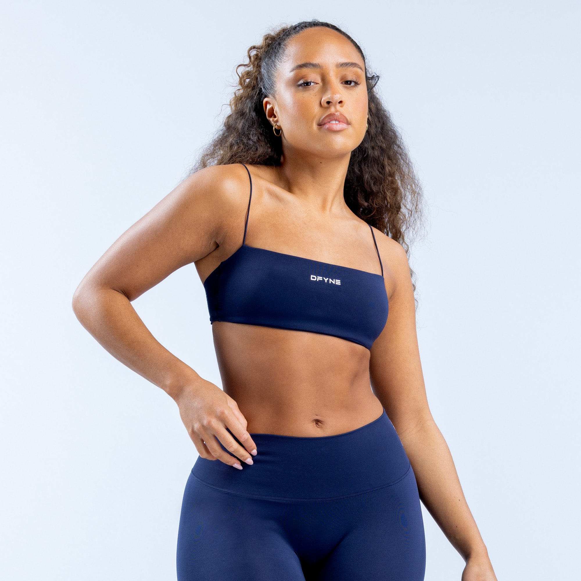 Sujetador Deportivo DFYNE Defy Strappy Mujer Azul Marino | 9506-GHSWO