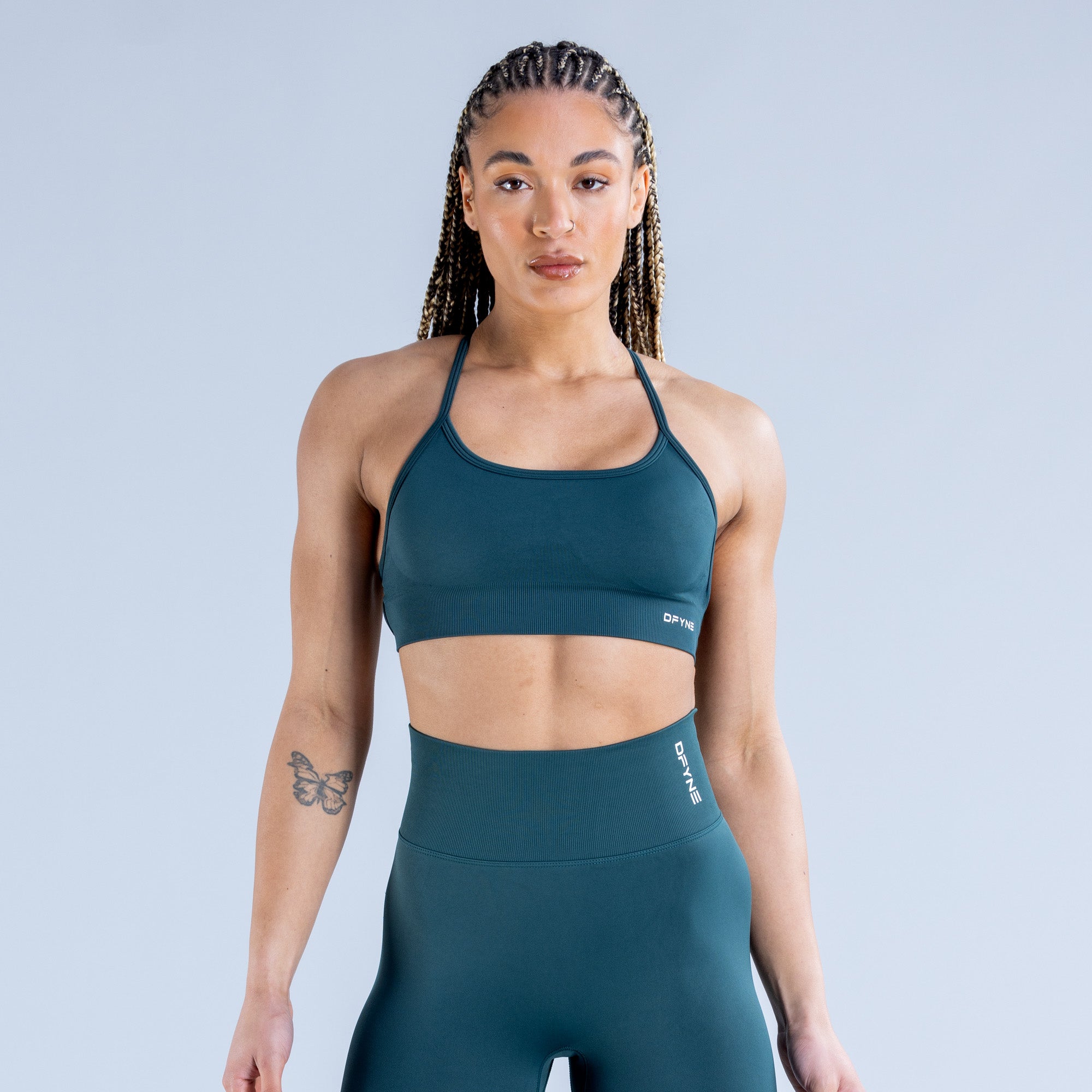 Sujetador Deportivo DFYNE Dynamic Backless Mujer Turquesa Oscuro Verdes | 9318-XEGYS