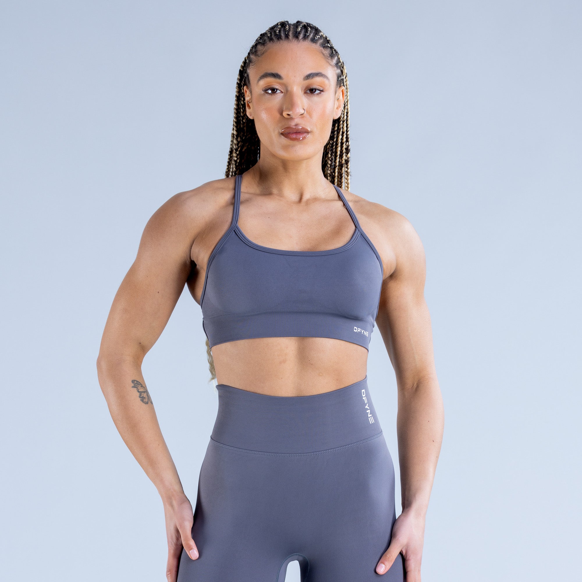 Sujetador Deportivo DFYNE Dynamic Backless Mujer Grises Oscuro | 7306-PSUAN