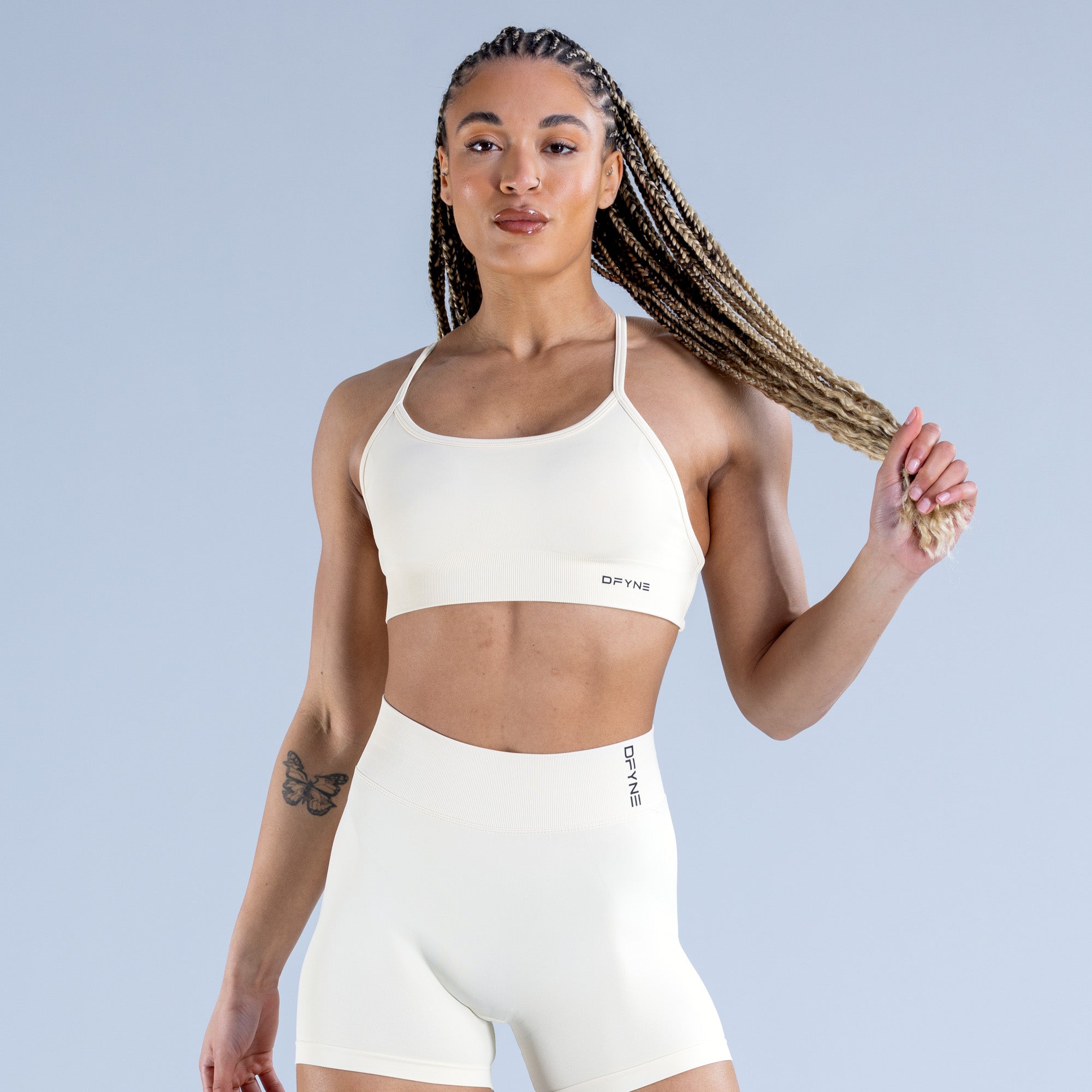 Sujetador Deportivo DFYNE Dynamic Backless Mujer Blancos | 5239-YOVMK