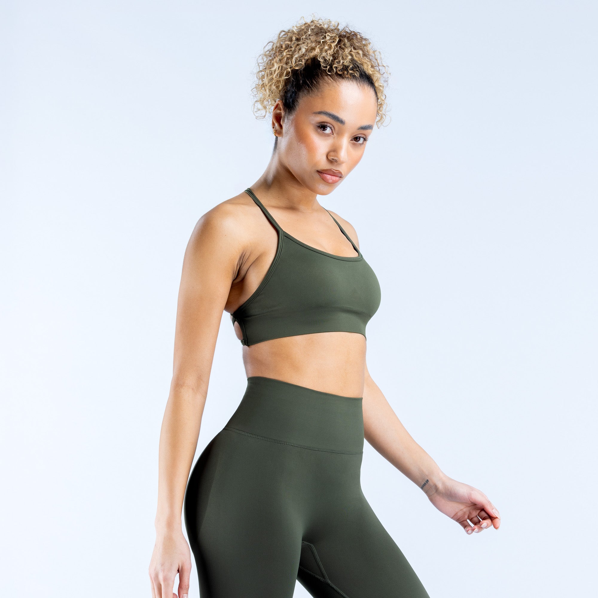 Sujetador Deportivo DFYNE Dynamic Backless Mujer Verde Oliva | 7654-VPXER
