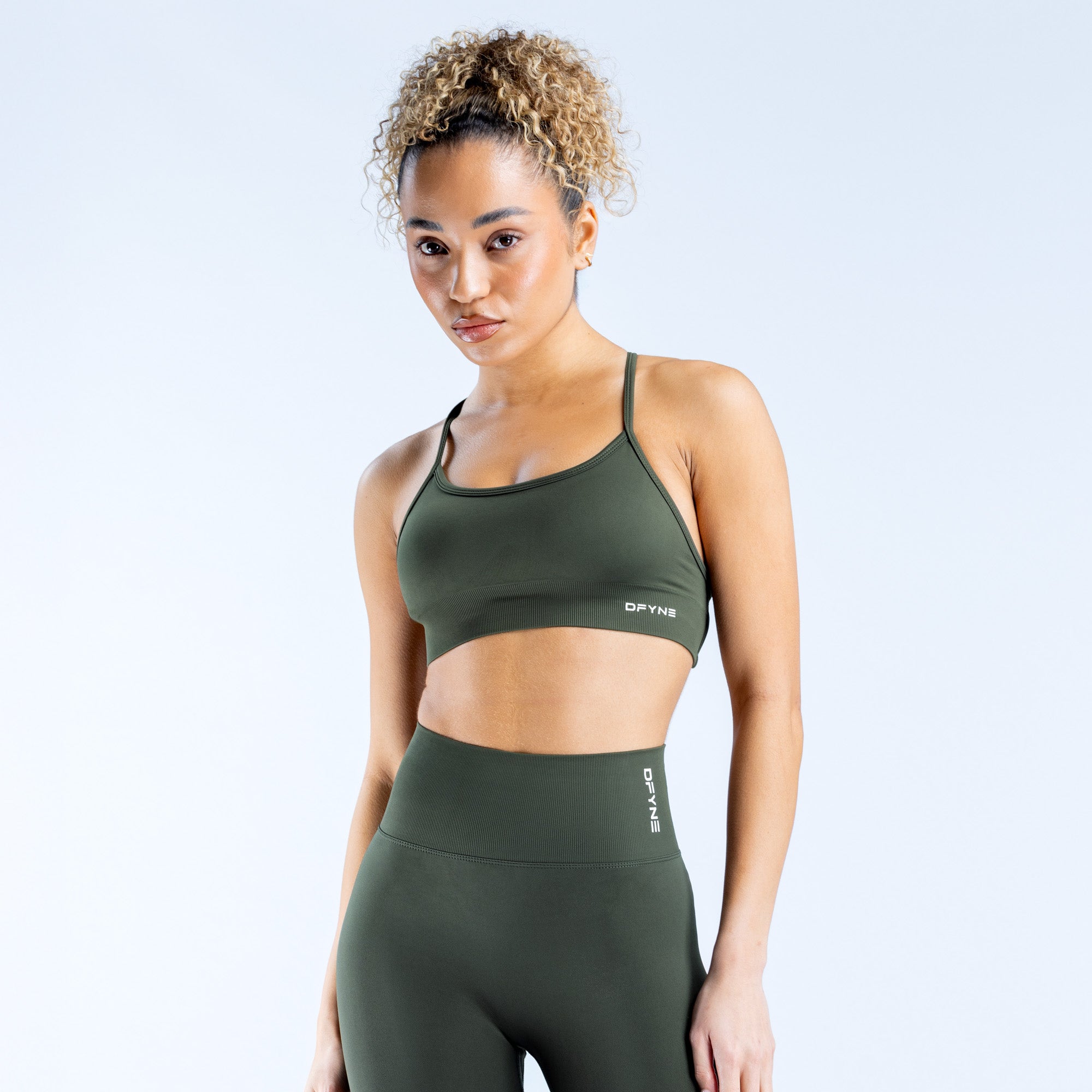 Sujetador Deportivo DFYNE Dynamic Backless Mujer Verde Oliva | 7654-VPXER