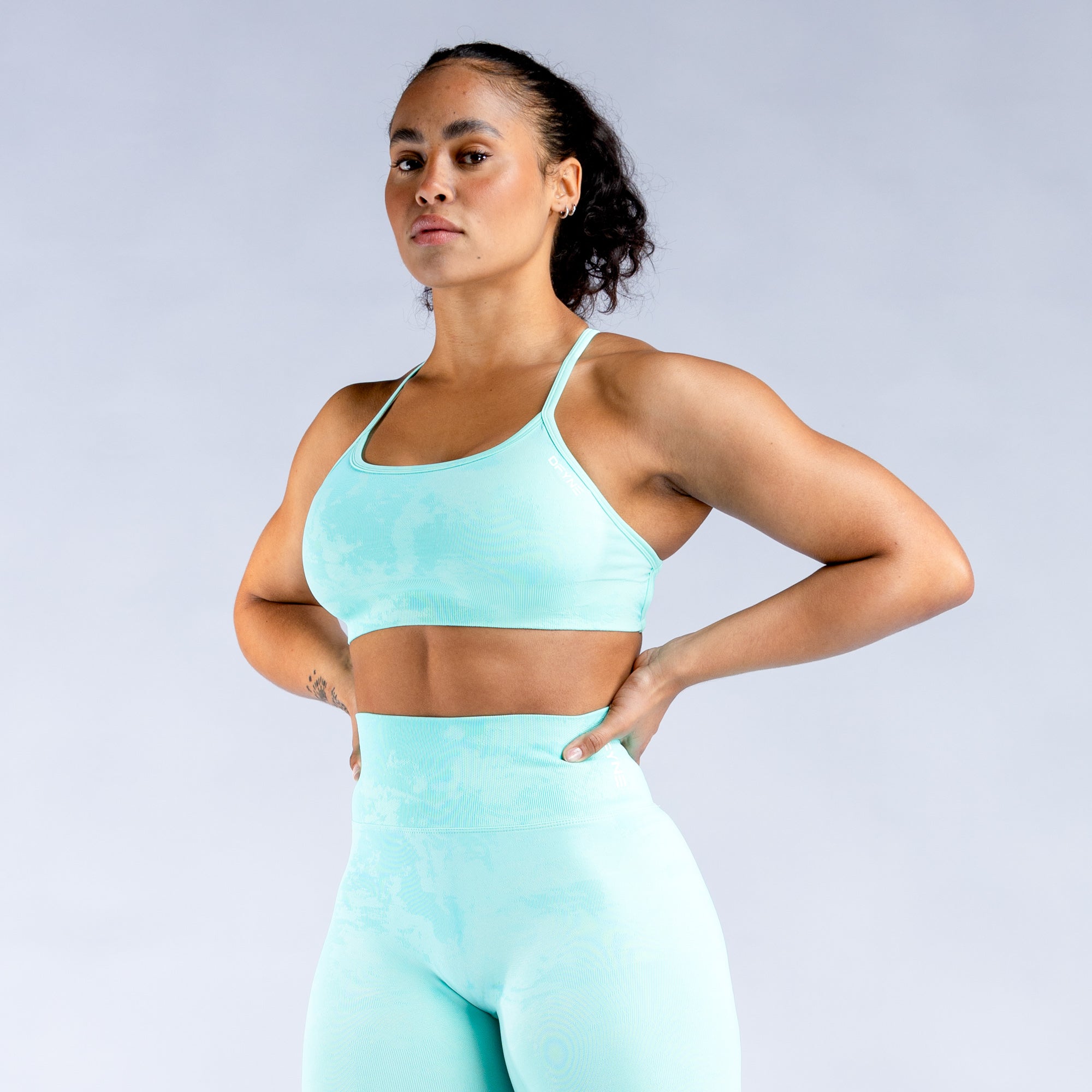 Sujetador Deportivo DFYNE Dynamic Mist Backless Mujer Verde Menta Blancos | 7543-BGMVF