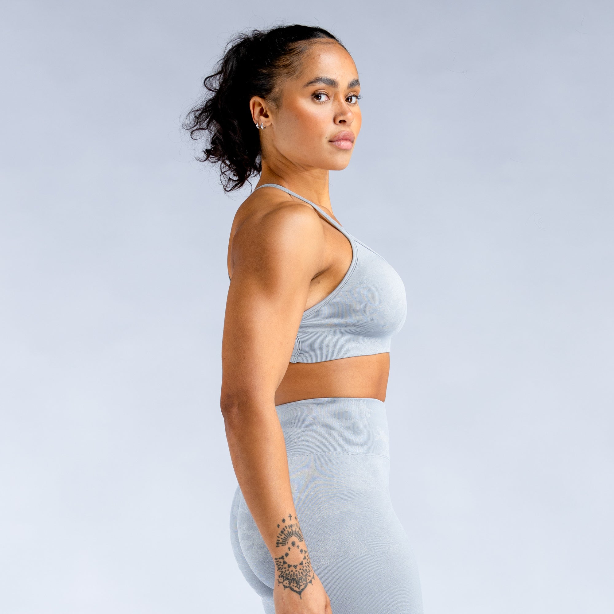 Sujetador Deportivo DFYNE Dynamic Mist Backless Mujer Grises Claro Blancos | 0256-TUPOG