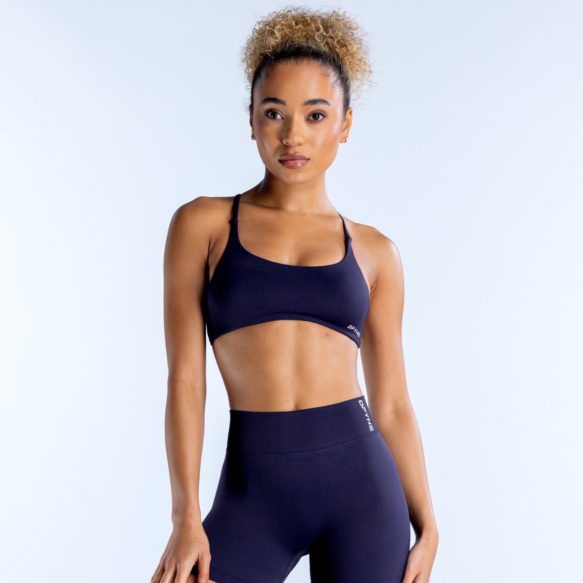 Sujetador Deportivo DFYNE Dynamic Twist Back Mujer Azul Marino | 0798-KYCEI