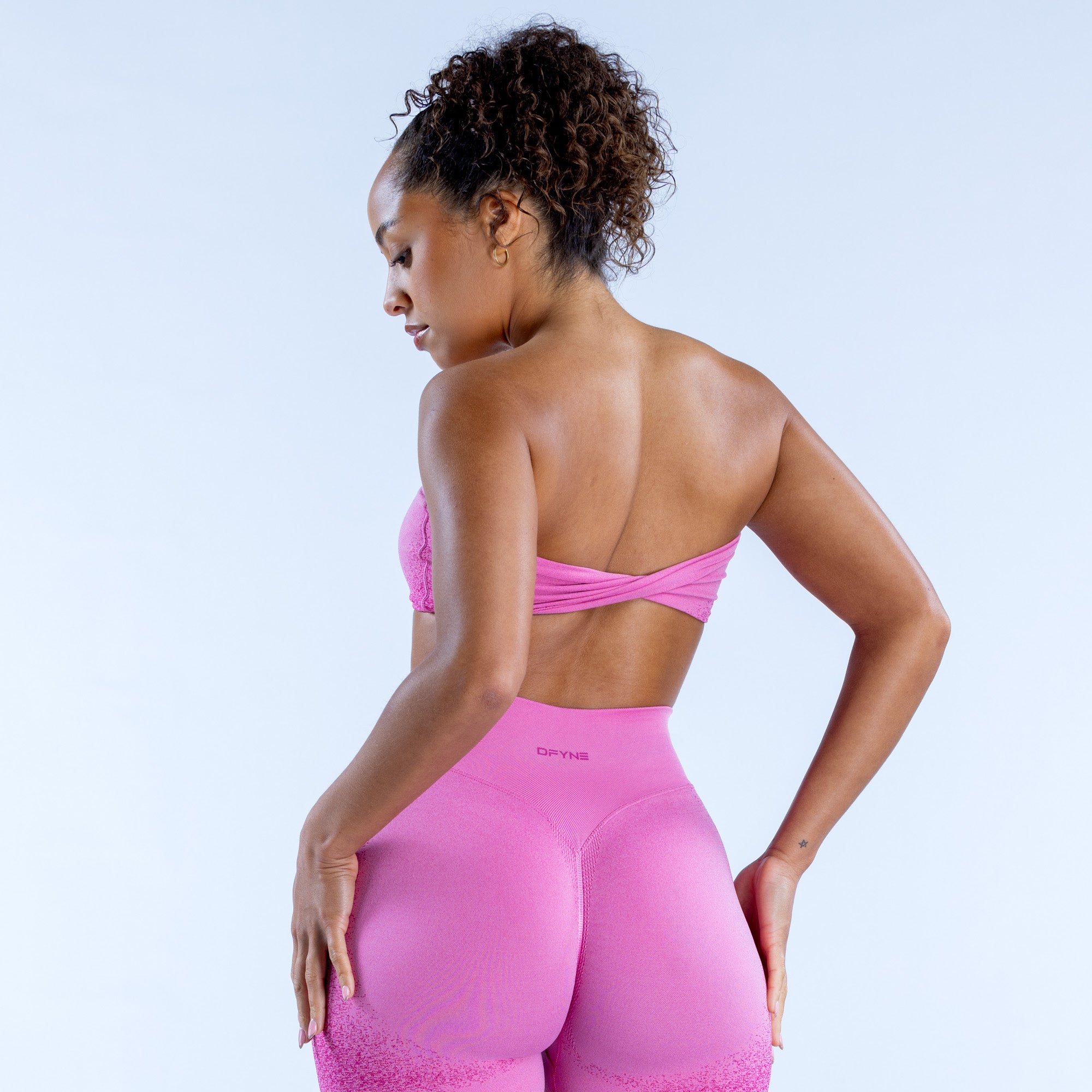 Sujetador Deportivo DFYNE Ignite Bandeau Mujer Rosas | 8951-JHCPE