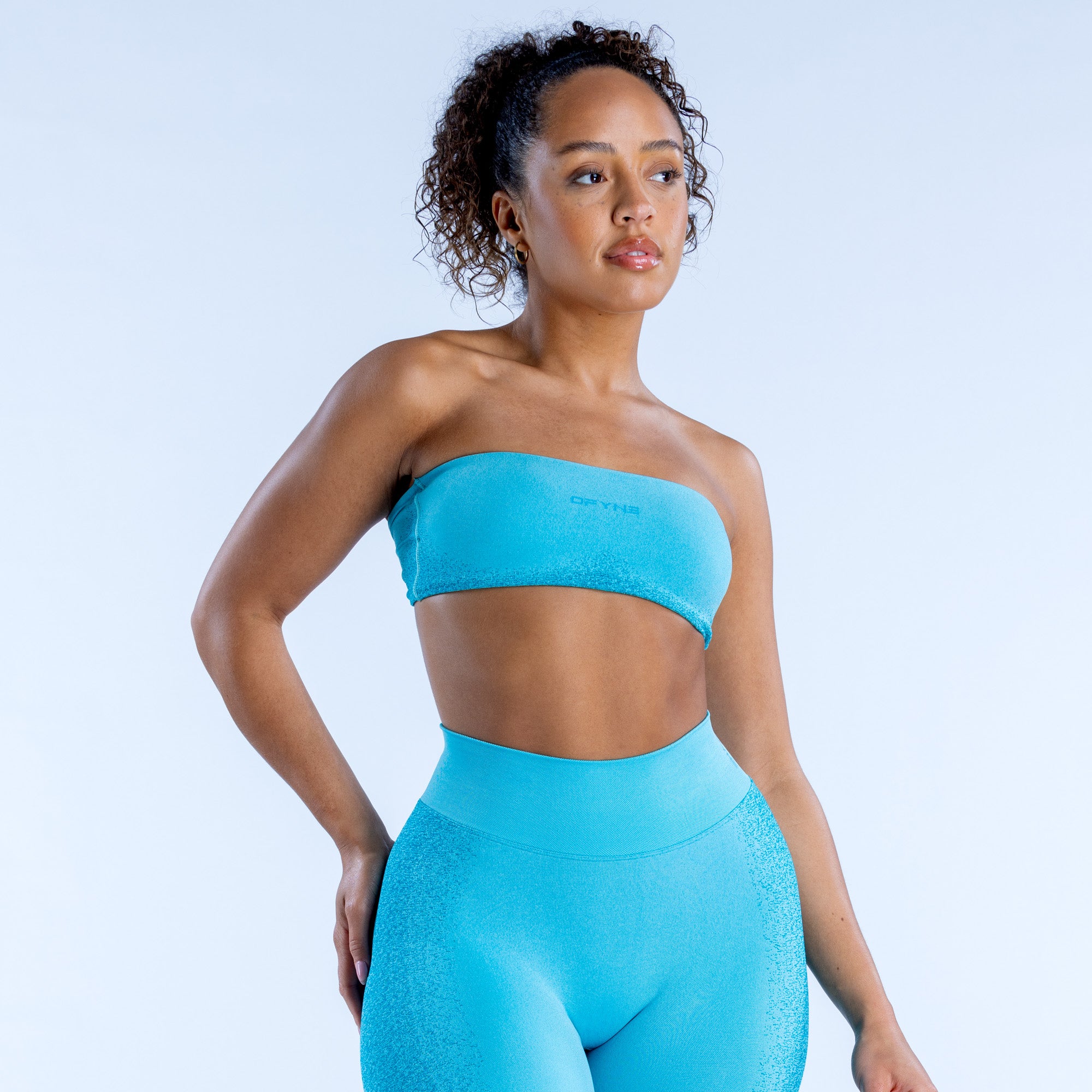 Sujetador Deportivo DFYNE Ignite Bandeau Mujer Turquesa Claro | 2916-ZQADT