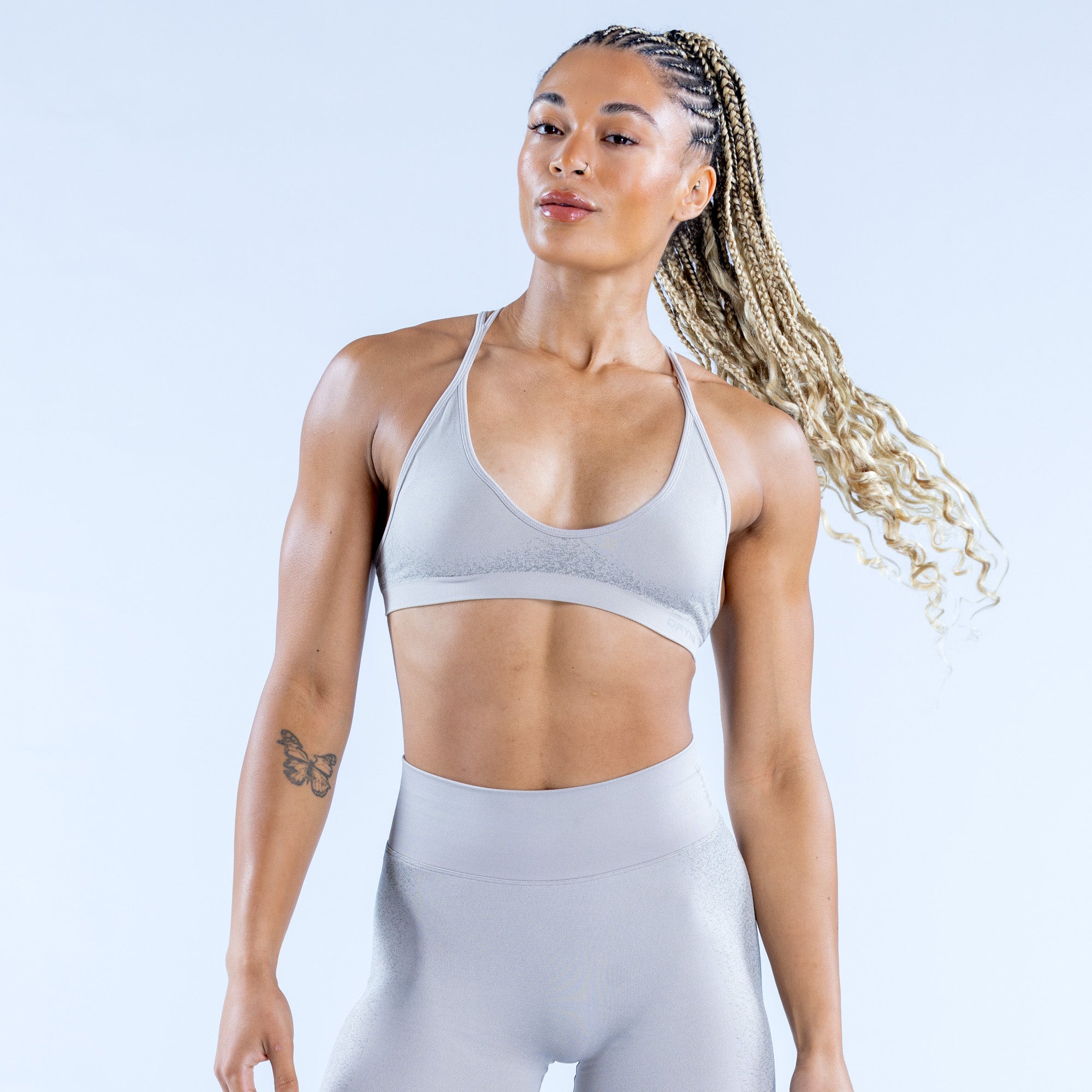 Sujetador Deportivo DFYNE Ignite Cross Back Mujer Grises Claro | 6274-UTZLD