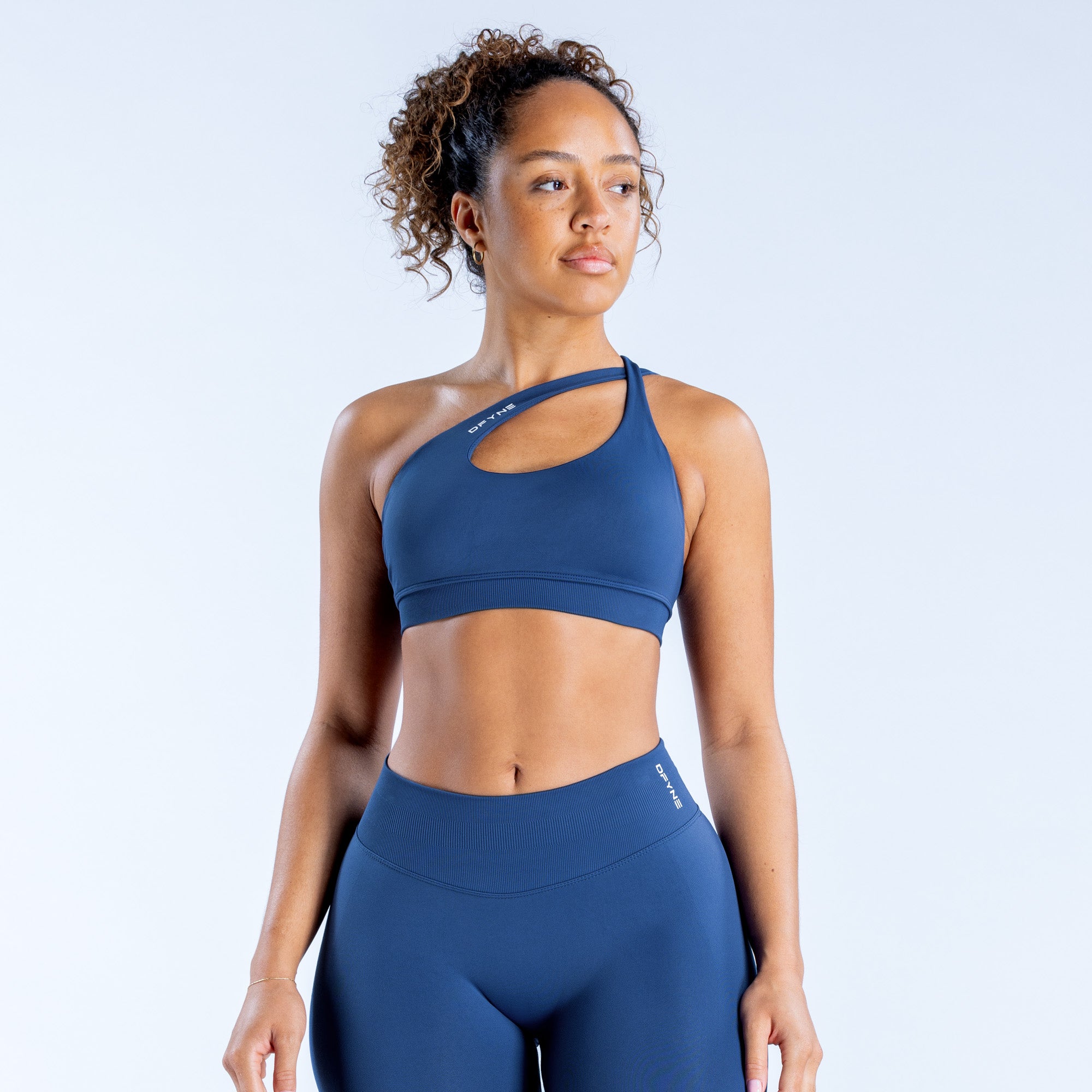 Sujetador Deportivo DFYNE Impact Asymmetric Mujer Azul Marino | 2856-NCDEL