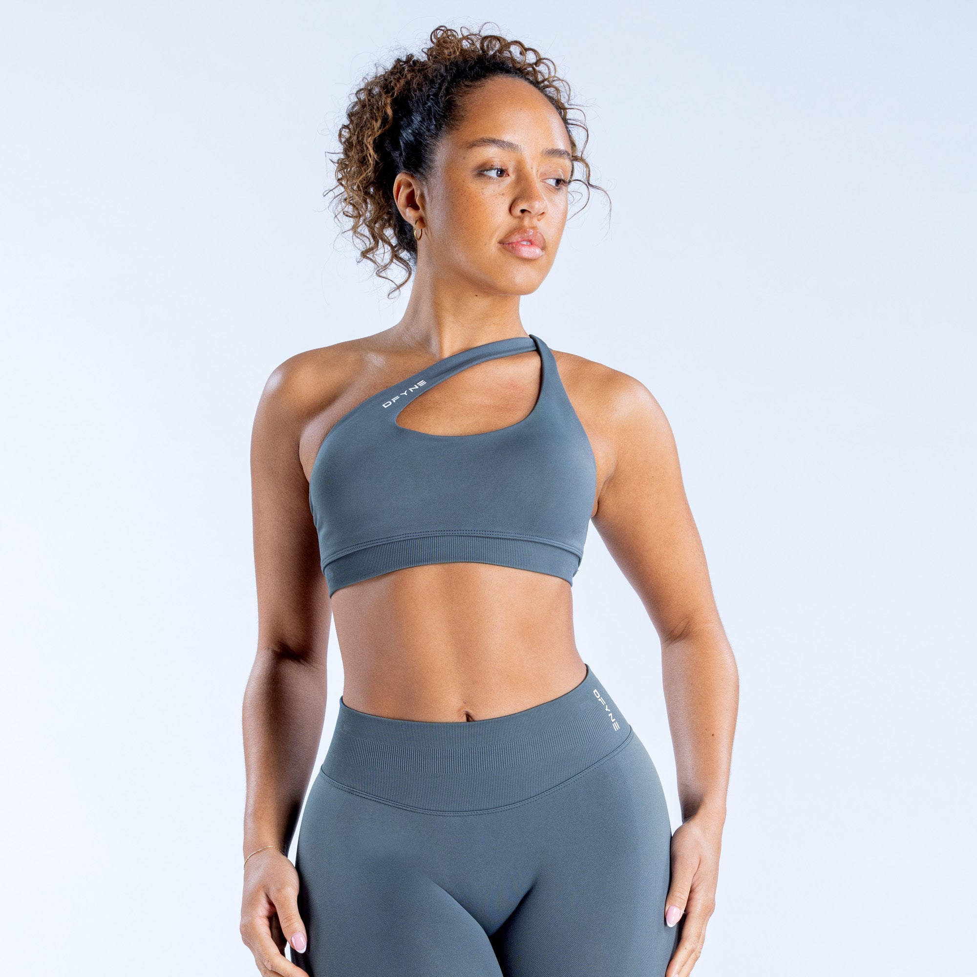 Sujetador Deportivo DFYNE Impact Asymmetric Mujer Grises | 4596-GFREX