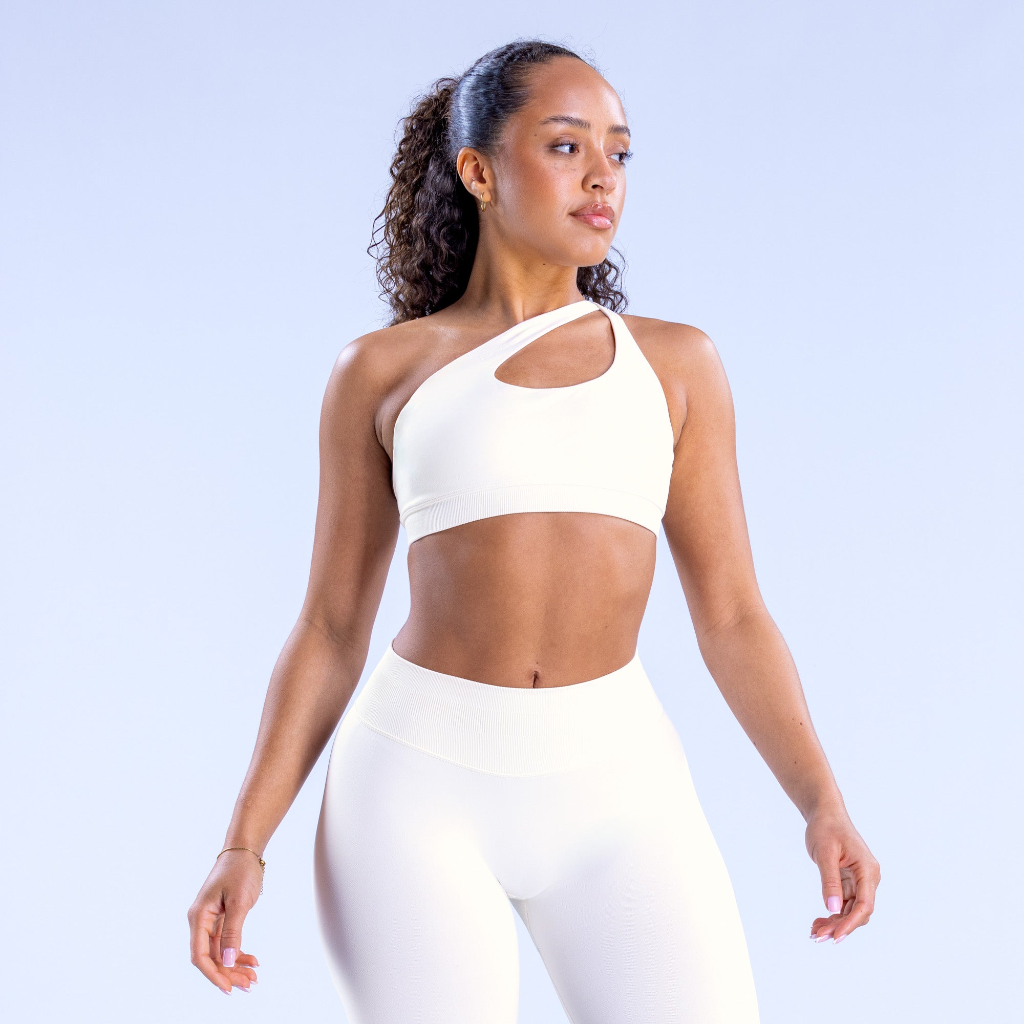 Sujetador Deportivo DFYNE Impact Asymmetric Mujer Blancos | 7693-XPREF