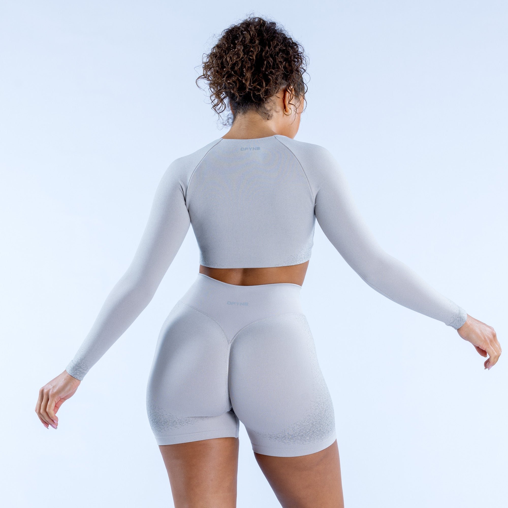 Top DFYNE Ignite Twist Front Crop Mujer Grises Claro | 2754-BWQOZ
