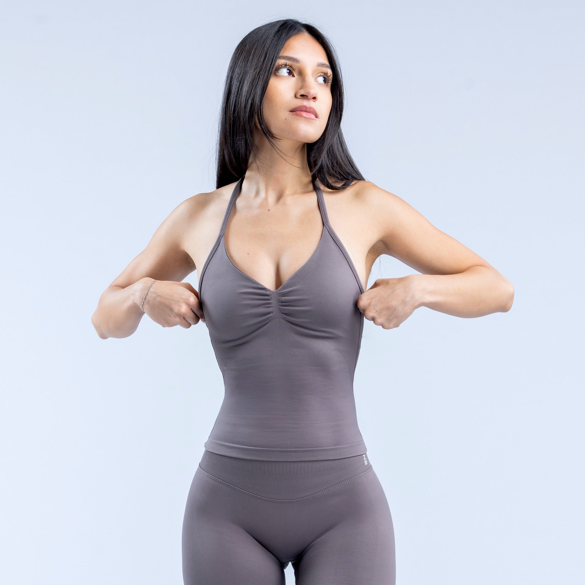 Top DFYNE Impact Longline Strappy Mujer Morados | 0379-EODWC